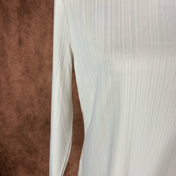 Future Collective Reese Blutstein Long Sleeved Mock Neck Ivory Textured Shirt - Picture 6 of 6